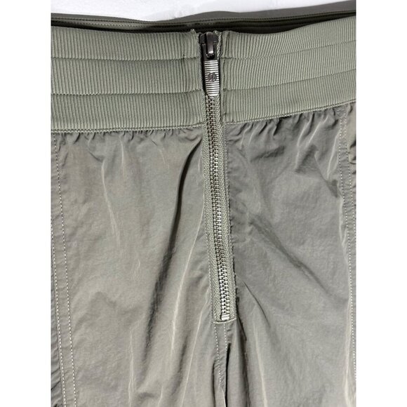 Lululemon Front Zip Mid-rise Ruched Crop Pants Army Green-sz 12 - Picture 7 of 14